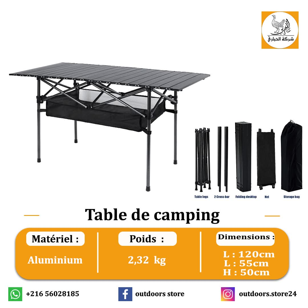 Table de camping pliable