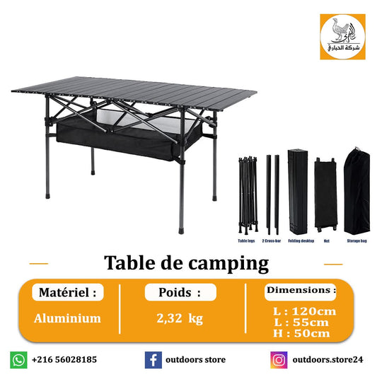 Table de camping pliable