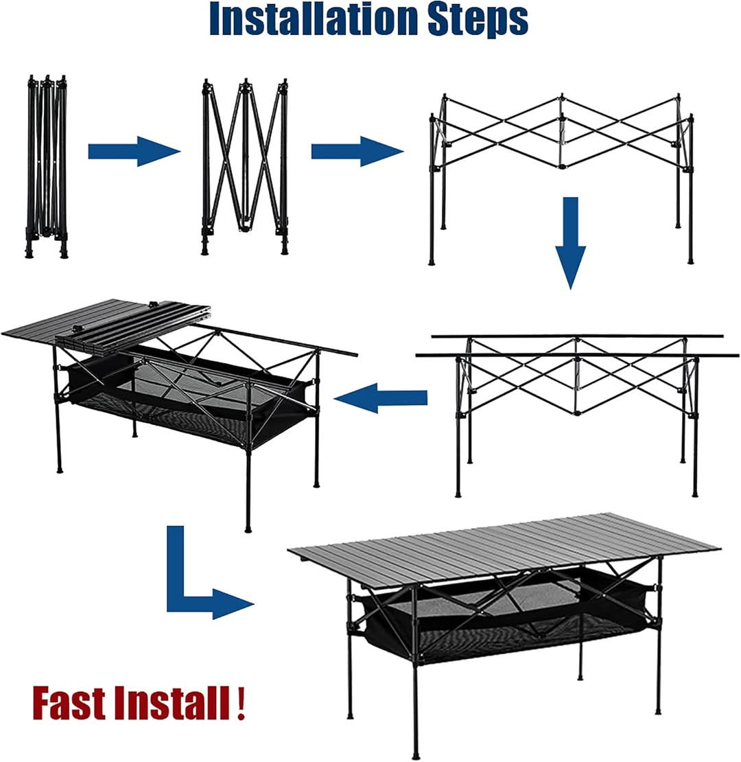 Table de camping pliable